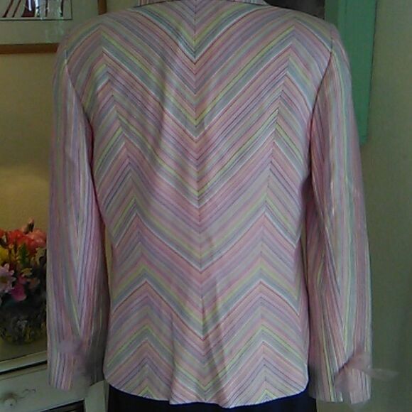 Dana Buchman Pastel Chevron Dedign Jacket - Picture 6 of 12